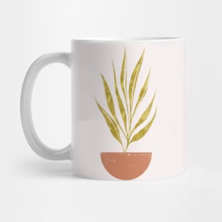 Abstract Botanical Potted Golden Leaves Mug